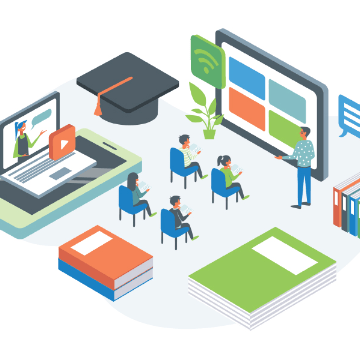 an illustration of technology classroom