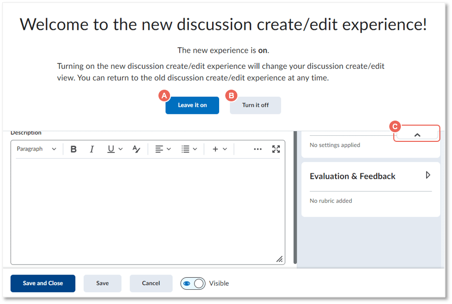 a screenshot of how to opt out on the new discussion interface