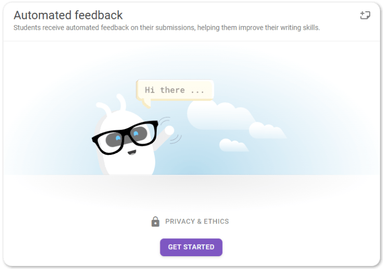 Automated Feedback getting started screen